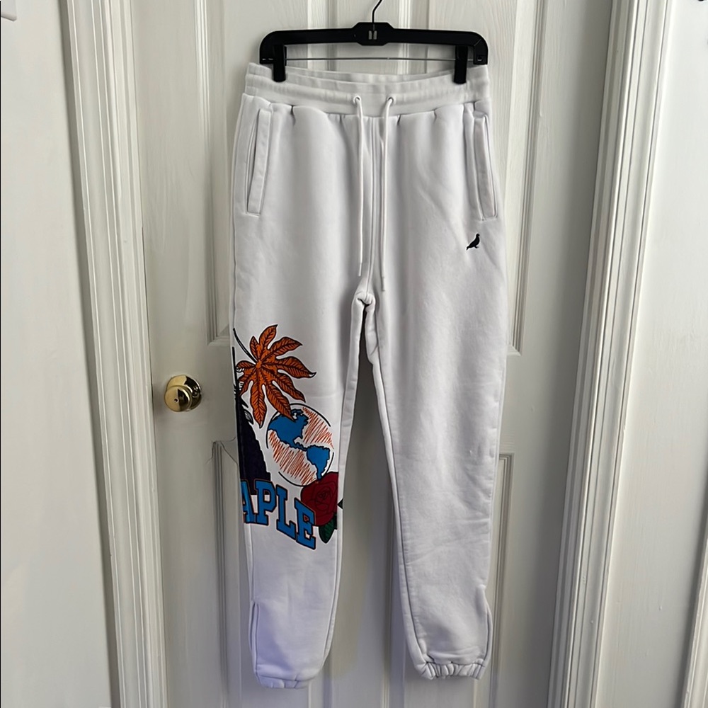 Staple Pigeon White Graphic Jogger Pants